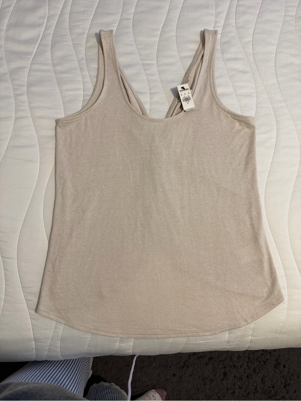 Express Beige Scoop Neck Tank Top